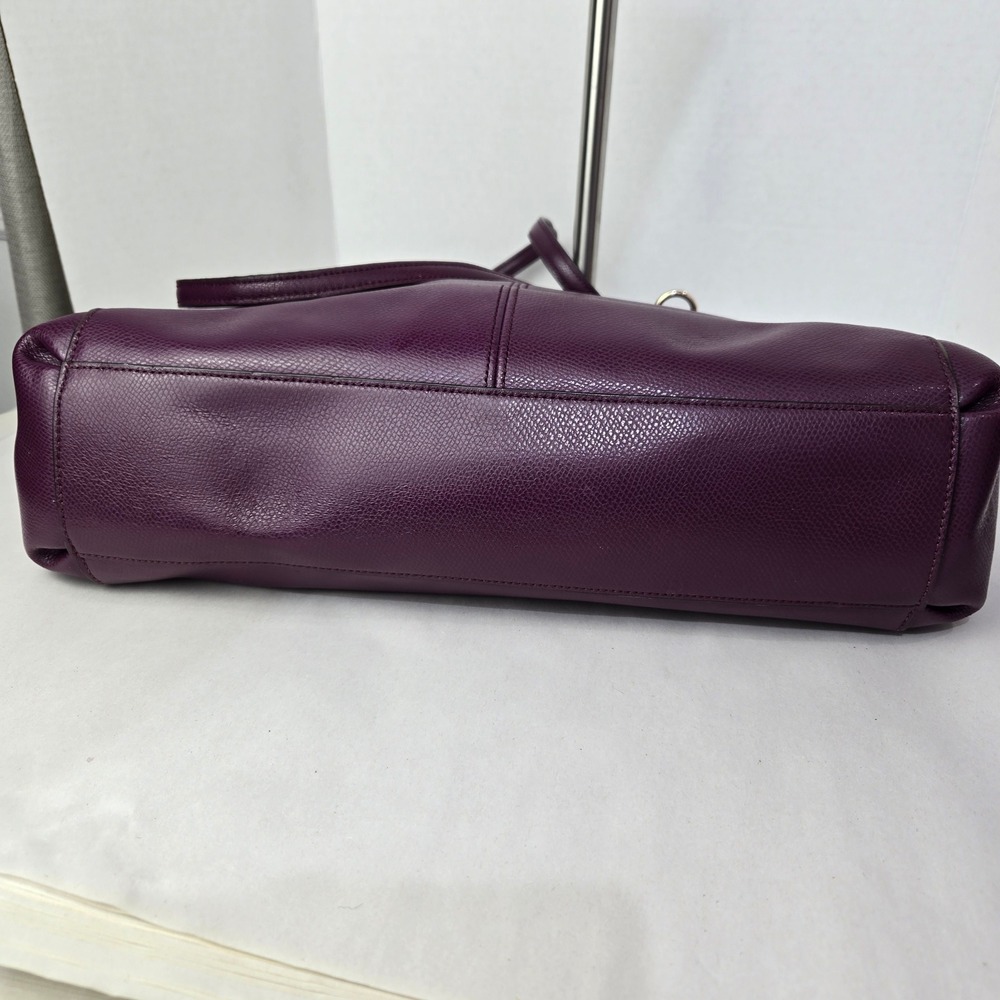 Coach Lillie Carryall Women Large Purple Leather Tote - Picture 8 of 14